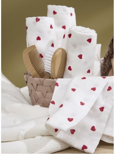 3pcs. Gauze (muslin) diaper set, Meyco Baby (Sweet Heart Red) 1 3pcs. Gauze (muslin) diaper set, Meyco Baby (Sweet Heart Red) 1
