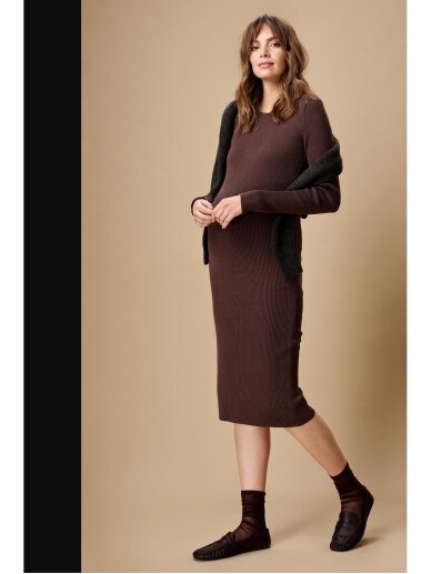 Fitted knit dress, Noppies (Chocolate) 1