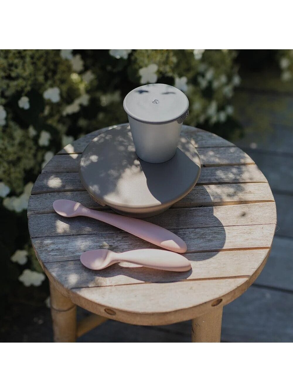 Set of silicone spoons, 2 pcs., Bibs (Sage) 3 Set of silicone spoons, 2 pcs., Bibs (Sage) 3