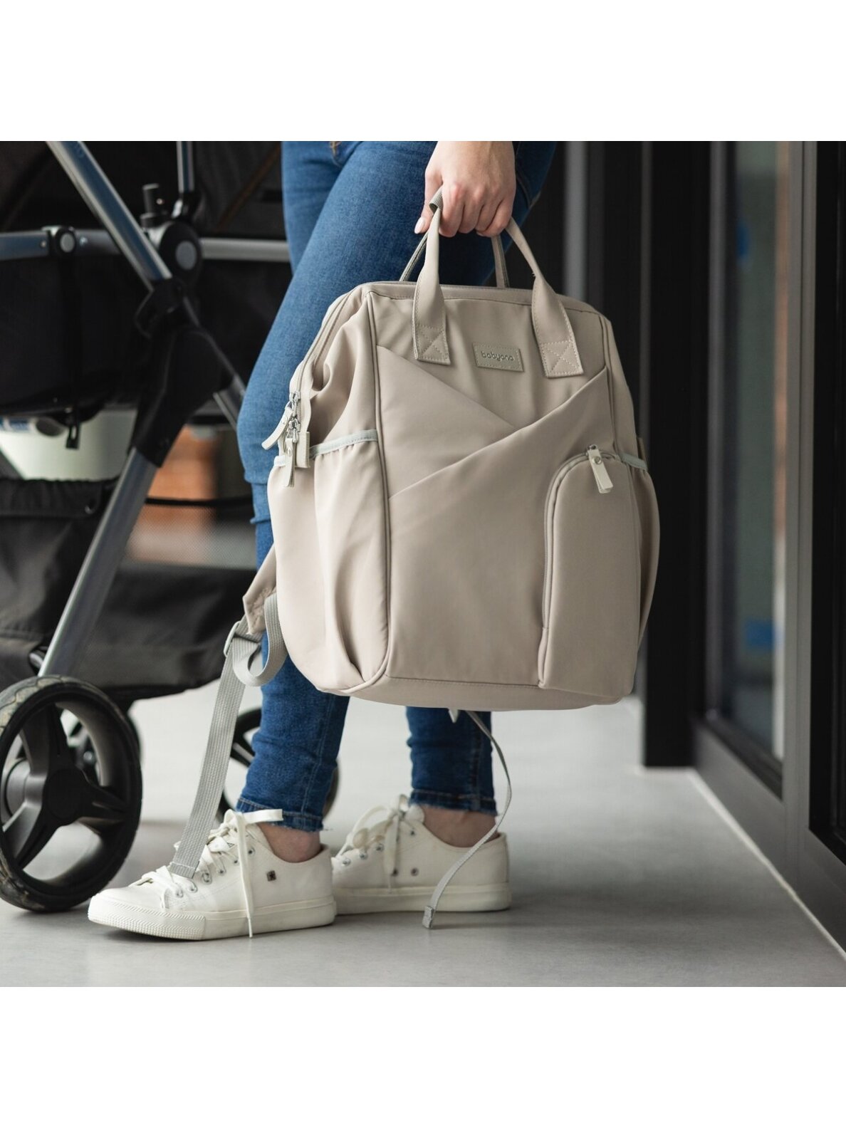 BabyOno Modern Style mammas mugursoma, krēmkrāsā 13 BabyOno Modern Style mammas mugursoma, krēmkrāsā 13