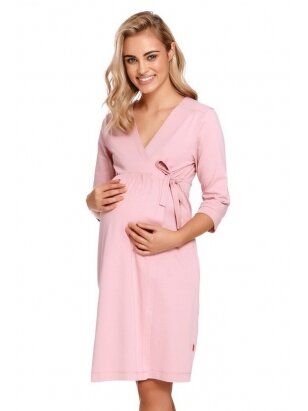 Cotton maternity robe by DN (pink)