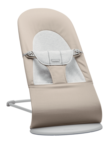 BabyBjörn Bouncer BALANCE Soft Woven, Jersey, beige/grey