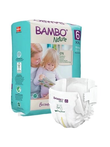 Ekoloģiskās autiņbiksītes BAMBO NATURE 6 (16+ kg), 20 gab.