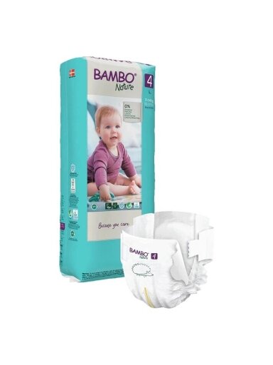 Ekoloģiskās autiņbiksītes BAMBO NATURE 4  (7-14 kg), 22 gab.