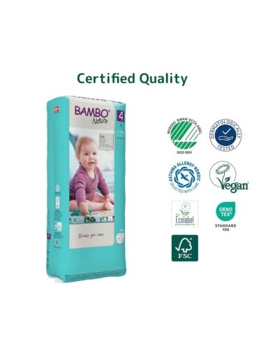 Ekoloģiskās autiņbiksītes BAMBO NATURE 4  (7-14 kg), 22 gab.