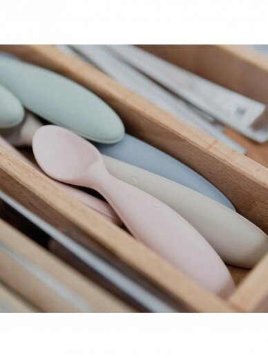 Set of silicone spoons, 2 pcs., Bibs (Sage) 1 Set of silicone spoons, 2 pcs., Bibs (Sage) 1