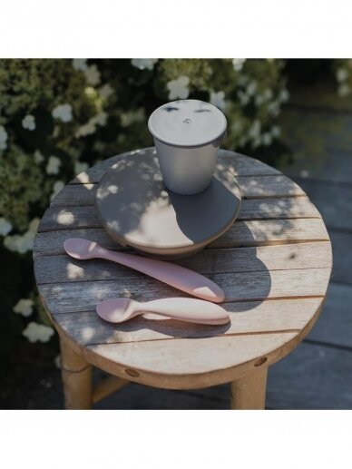 Set of silicone spoons, 2 pcs., Bibs (Sage) 3 Set of silicone spoons, 2 pcs., Bibs (Sage) 3