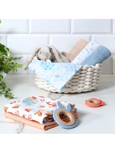 BabyOno muslīna autiņi, 3 gab., oranžā krāsā 6 BabyOno muslīna autiņi, 3 gab., oranžā krāsā 6