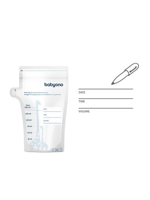 Maisiņi pienam BabyOno 1084, 20 gab. x 180 ml 8