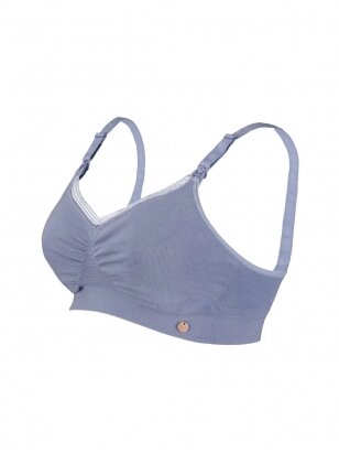 Seamless bra for nursing and pregnant women Organic, Blue, Cache coeur