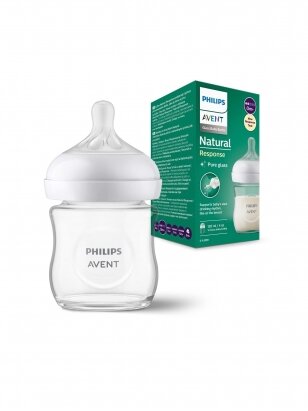 Philips Avent Glass baby bottle, Natural Response, 120ml, 0m+