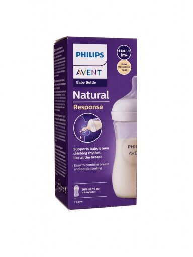 Pudelīte Philips AVENT Natural SCY903/01, 1+ mēn, 260 ml