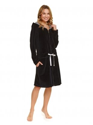 Maternity velvet robe by DN black