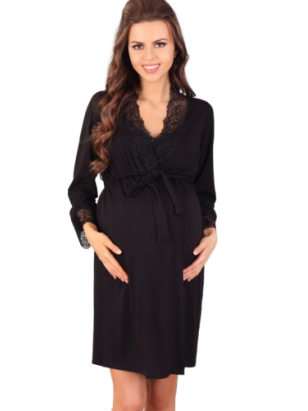 Maternity robe by Lupo line (black)