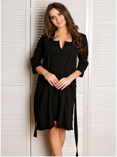 Robe for pregnant and nursing, Basic, by ForMommy (black) 8
