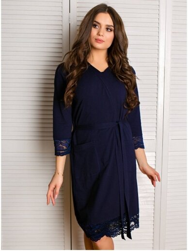 Robe for pregnant and nursing, Grace, by ForMommy (dark blue) 8