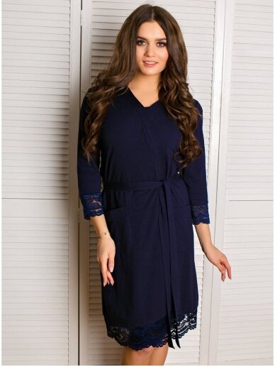 Robe for pregnant and nursing, Grace, by ForMommy (dark blue) 5
