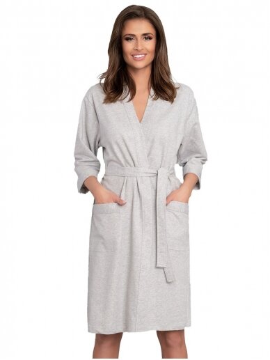Maternity robe, Karla, by IF (grey) 1
