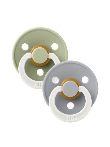 BIBS Colour Anatomical Pacifier 2 gab.. (Sage glow/ Cloud glow) 6+months