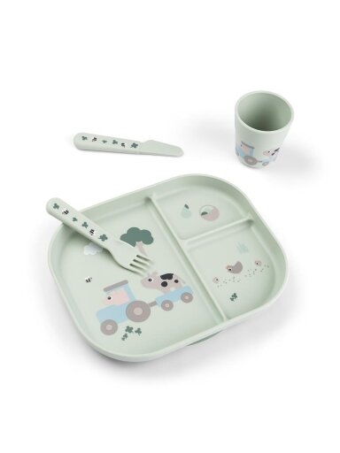 Done by Deer Foodie tableware set Tiny farm Green Done by Deer Foodie tableware set Tiny farm Green