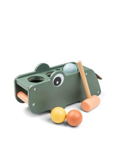 Done by Deer Wooden Hammer Toy Croco Green 12 months+ 3 Done by Deer Wooden Hammer Toy Croco Green 12 months+ 3