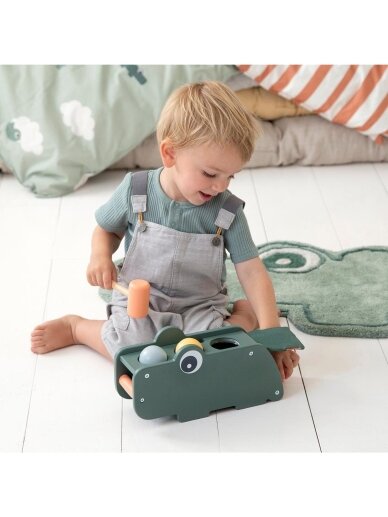 Done by Deer Wooden Hammer Toy Croco Green 12 months+ 6