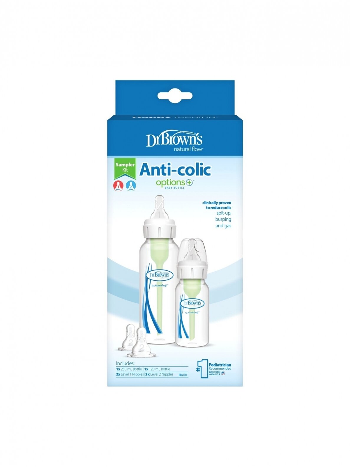 Dr. Brown's bottles 0-3 months 2pcs, narrow neck 1 Dr. Brown's bottles 0-3 months 2pcs, narrow neck 1