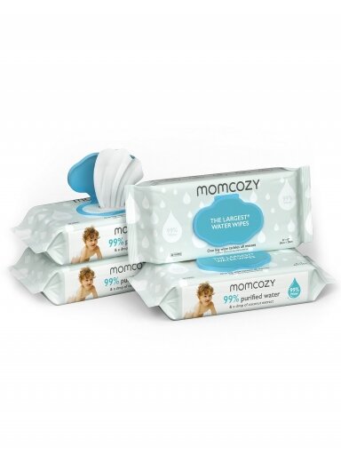 Mitrās salvetes Momcozy, XL izmērs, 4 iepakojumi pa 60 gab