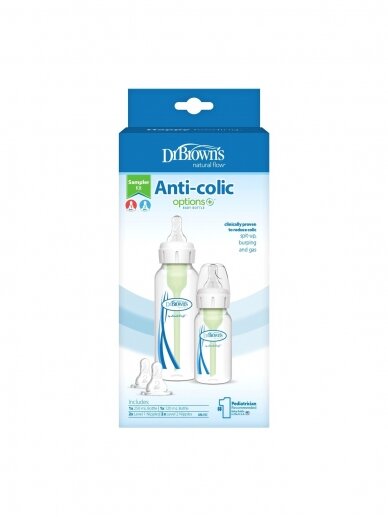 Dr. Brown's bottles 0-3 months 2pcs, narrow neck 1