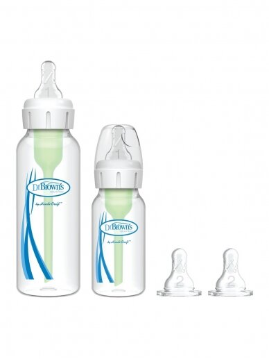 Dr. Brown's bottles 0-3 months 2pcs, narrow neck