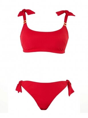 Two -part swimsuit, Cache Coeur (Red)