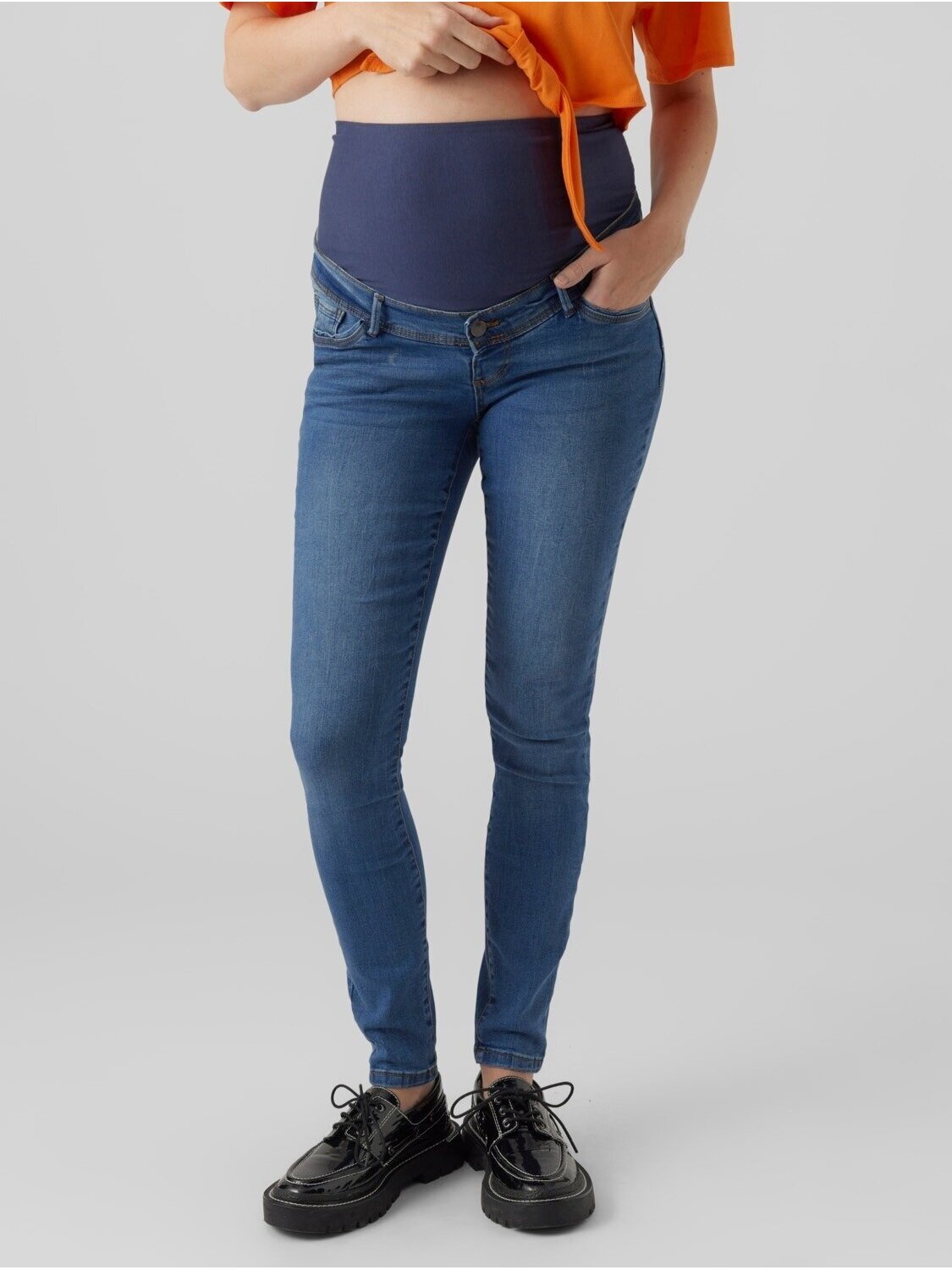 Maternity Jeans, Slim Fit, Medium Blue, Mama;licious 5