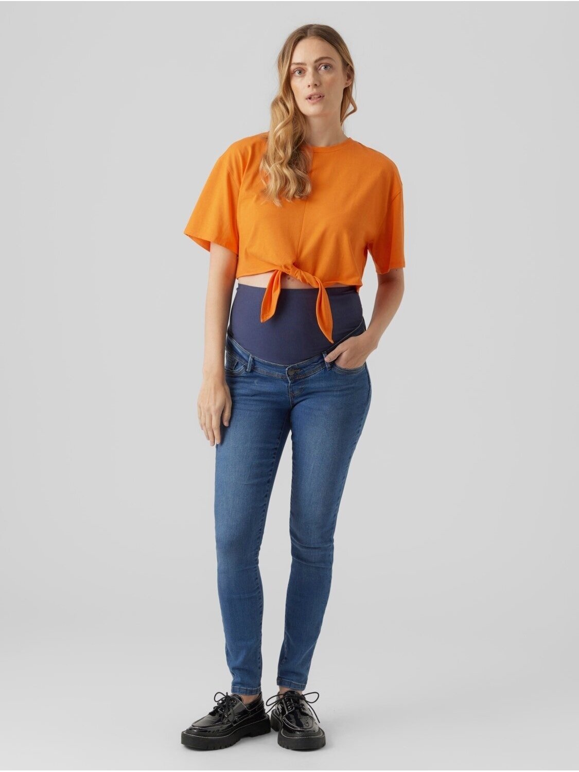 Maternity Jeans, Slim Fit, Medium Blue, Mama;licious 1 Maternity Jeans, Slim Fit, Medium Blue, Mama;licious 1