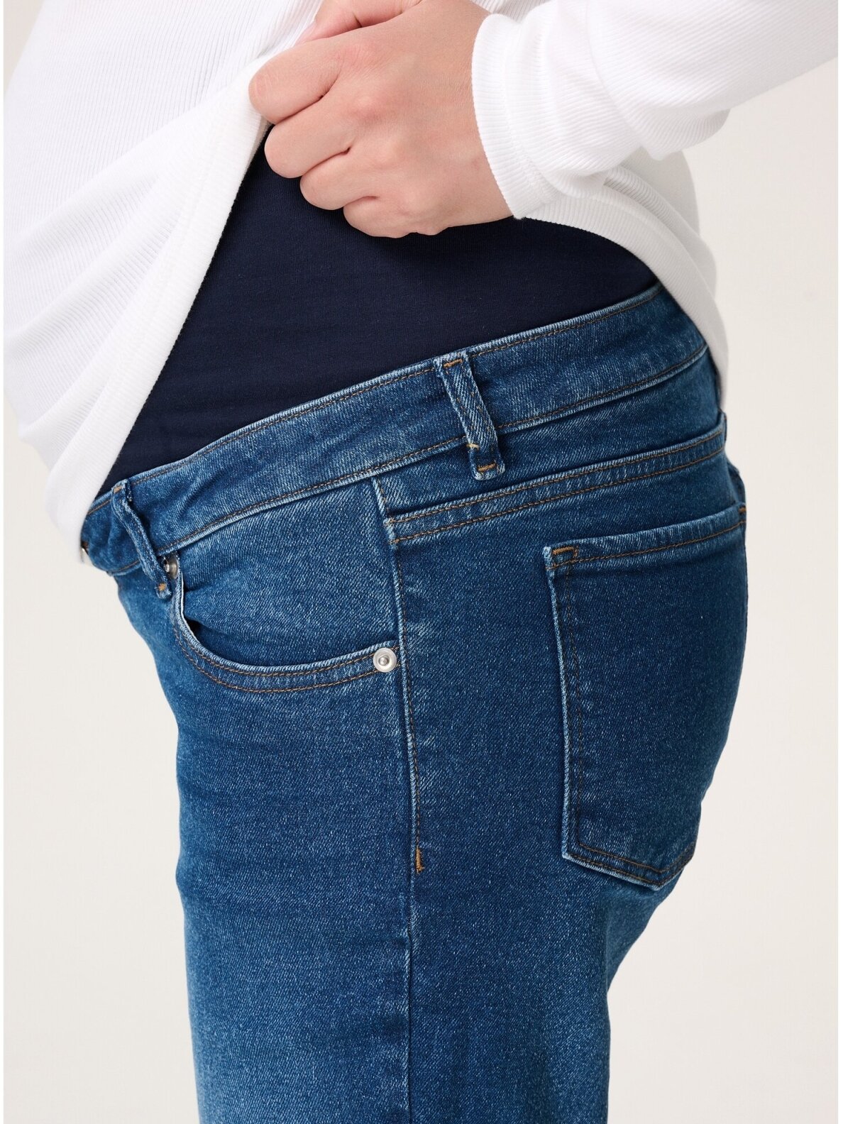 Maternity jeans straight fit light blue denim, Noppies 4
