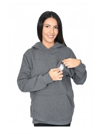 Hoodie for pregnant women "Molly" Graphit by Mija (grey) 1