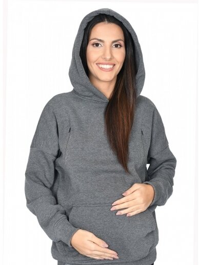 Hoodie for pregnant women "Molly" Graphit by Mija (grey) 3