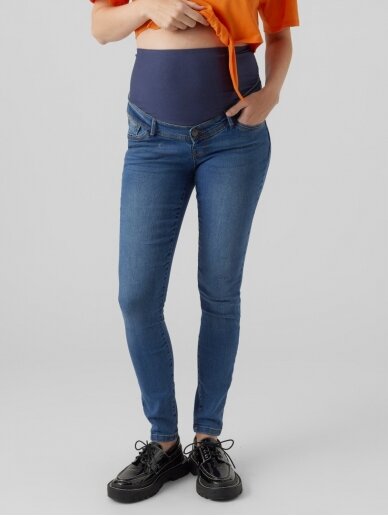 Maternity Jeans, Slim Fit, Medium Blue, Mama;licious 5
