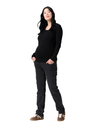 Maternity jeans straight fit grey dark wash, Noppies