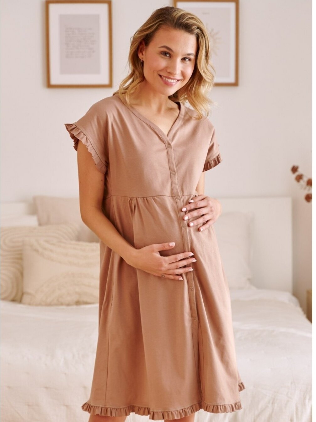Organic cotton nightdress by DN (wood) 1 Organic cotton nightdress by DN (wood) 1