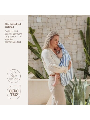 Meyco Baby frotē dvielis mazulim “Popcorn”, 75 × 75 cm (Stripe jeans blue)