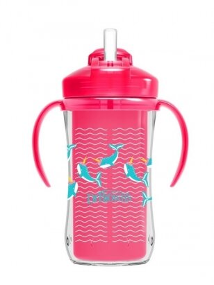 Thermal mug with straw 300ml, 12+ (pink) DR.BROWN'S
