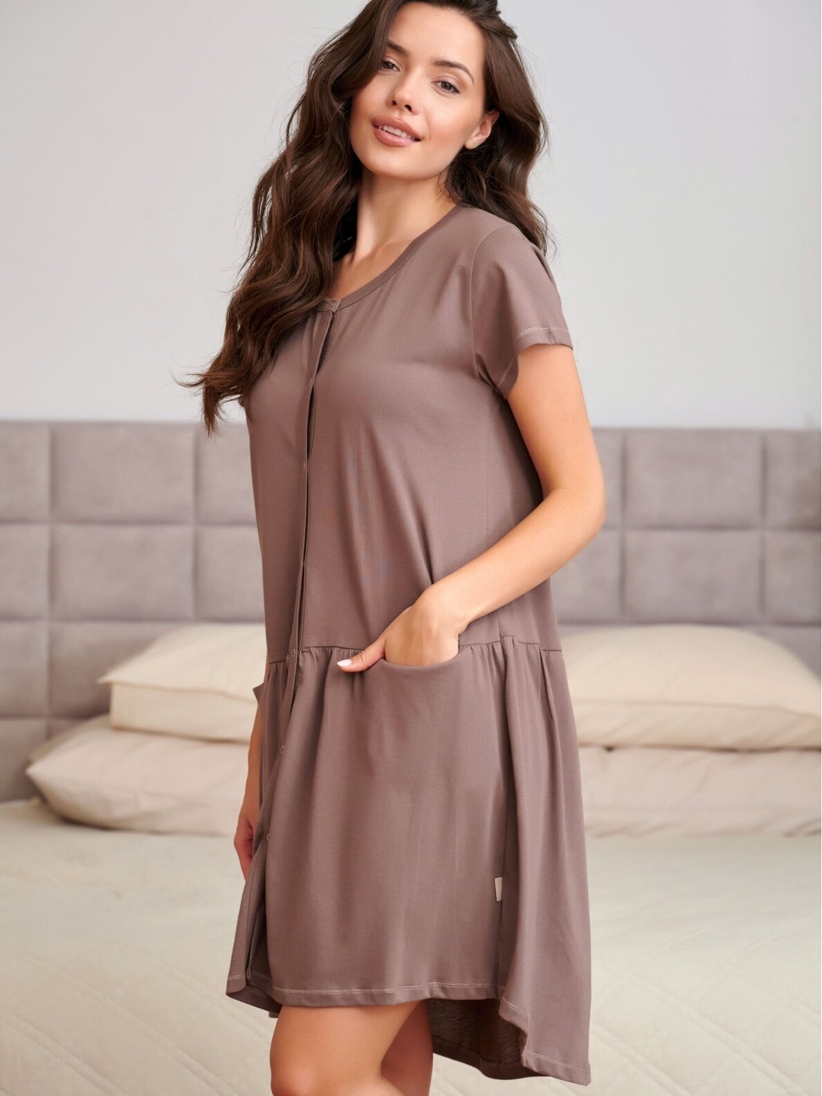 Maternity breastfeeding nightdress by DN (Mocca) Maternity breastfeeding nightdress by DN (Mocca)