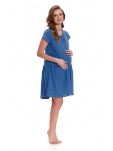 Maternity breastfeeding nightdress Royal Blue by DN (dark blue)