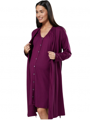 Maternity & Nursing labour nightdress by CC (plum)
