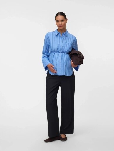 Blue striped maternity shirt 1