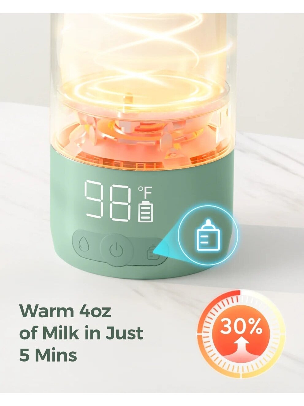 MOMCOZY uzlādējams mātes piena un ūdens sildītājs 2 MOMCOZY uzlādējams mātes piena un ūdens sildītājs 2