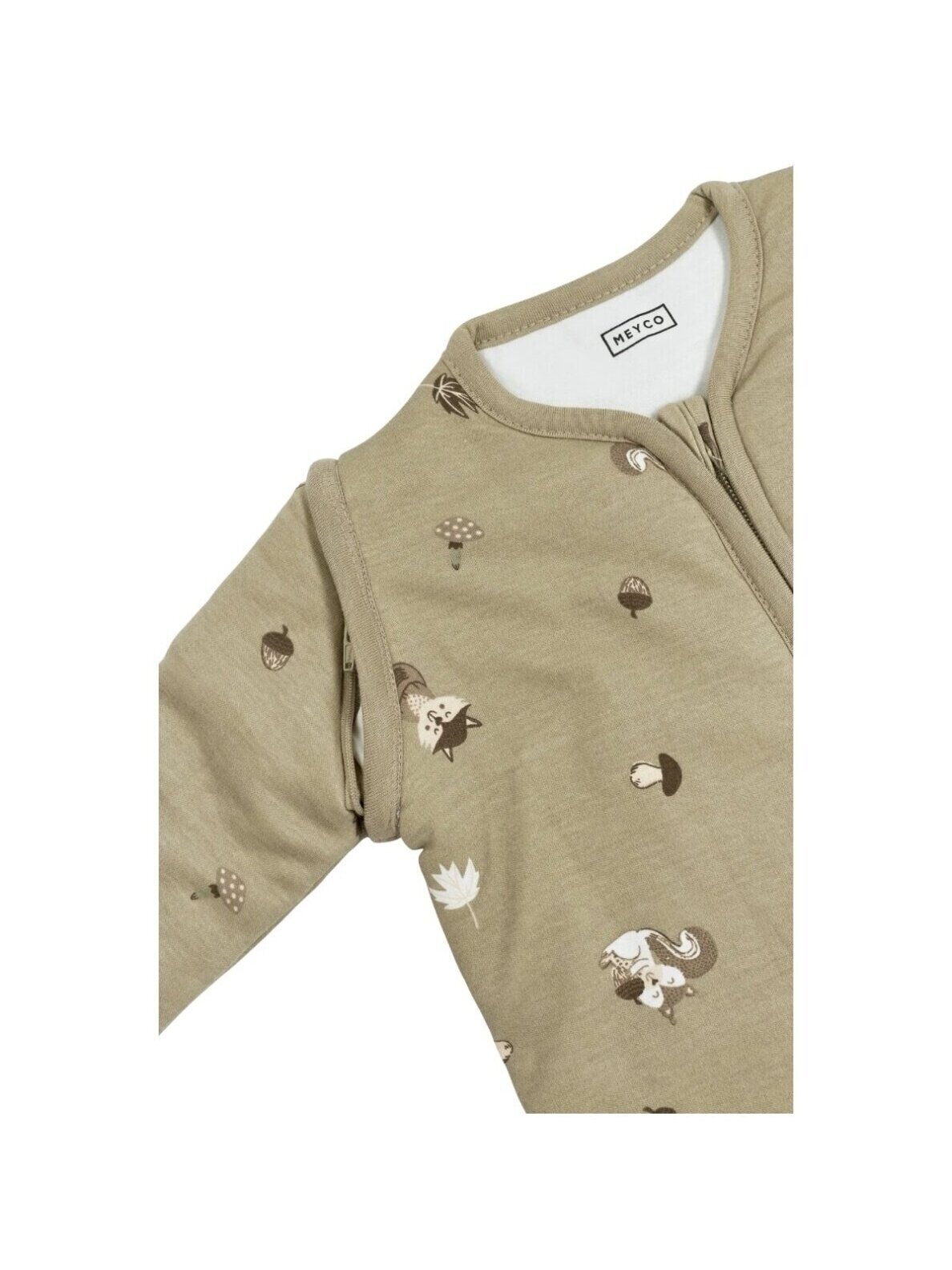 Sleeping bag with detachable sleeves 110 cm, TOG 2.5, Meyco (Forest Animals Sand) 1 Sleeping bag with detachable sleeves 110 cm, TOG 2.5, Meyco (Forest Animals Sand) 1