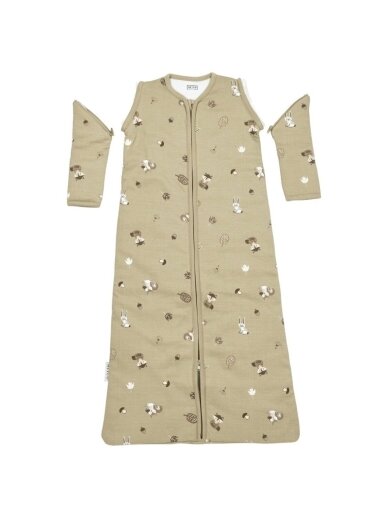 Sleeping bag with detachable sleeves 110 cm, TOG 2.5, Meyco (Forest Animals Sand) 2