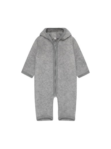Huttelihut vilnas kombinezons zīdainim ar kapuci ar austiņām, Medium Grey Melange