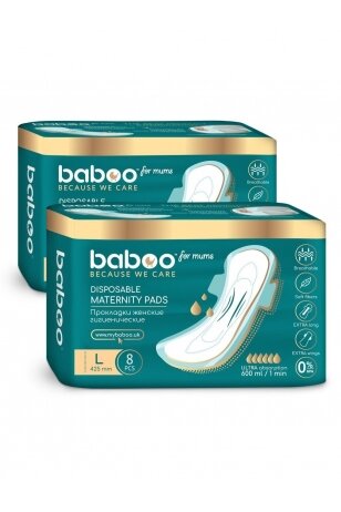 Baboo paketes biksītēm pēc dzemdībām, L izmērs, 16 gab.